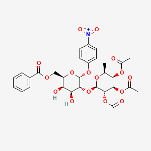 B1428224 4-Nitrophenyl 2-O-(2,3,4-tri-O-acetyl-beta-L-fucopyranosyl)-6-O-benzoyl-alpha-D-galactopyranoside CAS No. 1043415-48-0
