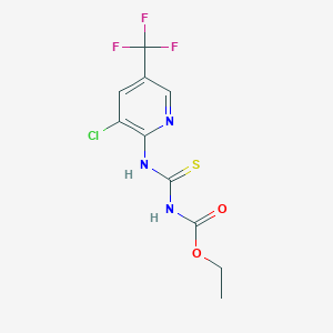 molecular formula C10H9ClF3N3O2S B1428229 N-[{[3-氯-5-(三氟甲基)吡啶-2-基]氨基羰基硫代}氨基羰酸乙酯 CAS No. 1206641-15-7