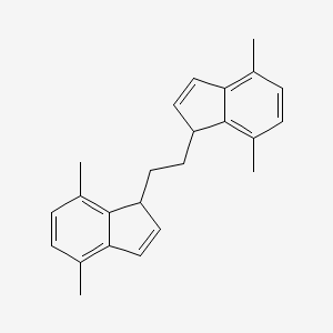 molecular formula C24H26 B14282350 1H-Indene, 1,1'-(1,2-ethanediyl)bis[4,7-dimethyl- CAS No. 153107-27-8