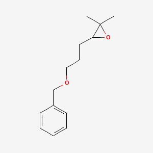 molecular formula C14H20O2 B14282361 3-[3-(Benzyloxy)propyl]-2,2-dimethyloxirane CAS No. 138624-31-4