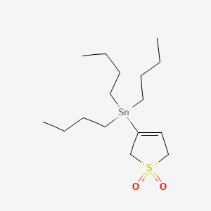 molecular formula C16H32O2SSn B14282385 Stannane, tributyl(2,5-dihydro-1,1-dioxido-3-thienyl)- CAS No. 157141-28-1