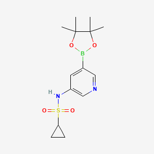 B1428239 N-(5-(4,4,5,5-tetramethyl-1,3,2-dioxaborolan-2-yl)pyridin-3-yl)cyclopropanesulfonamide CAS No. 1083327-53-0