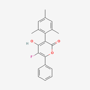 5-Fluoro-4-hydroxy-6-phenyl-3-(2,4,6-trimethylphenyl)-2H-pyran-2-one