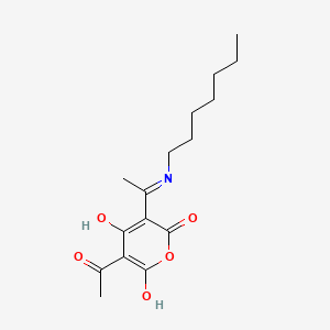 (3Z)-5-Acetyl-3-(1-(heptylamino)ethylidene)-6-hydroxypyran-2,4-dione