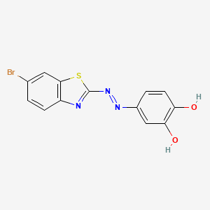 molecular formula C13H8BrN3O2S B14282456 4-[2-(6-Bromo-1,3-benzothiazol-2-yl)hydrazinyl]cyclohexa-3,5-diene-1,2-dione CAS No. 136514-35-7