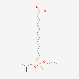 molecular formula C19H39O4PS2 B14282469 11-{[Bis(2-methylpropoxy)phosphorothioyl]sulfanyl}undecanoic acid CAS No. 123335-29-5