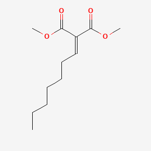 molecular formula C12H20O4 B14282493 Propanedioic acid, heptylidene-, dimethyl ester CAS No. 124956-89-4