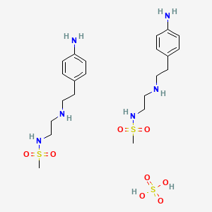 molecular formula C22H40N6O8S3 B14282528 N-[2-[2-(4-aminophenyl)ethylamino]ethyl]methanesulfonamide;sulfuric acid CAS No. 138504-41-3