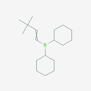 molecular formula C18H33B B14282588 Dicyclohexyl(3,3-dimethylbut-1-en-1-yl)borane CAS No. 136035-57-9