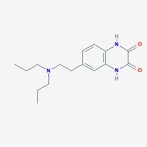 molecular formula C16H23N3O2 B14282612 6-[2-(Dipropylamino)ethyl]-1,4-dihydroquinoxaline-2,3-dione CAS No. 138531-43-8