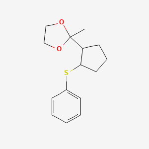 molecular formula C15H20O2S B14282667 2-Methyl-2-[2-(phenylsulfanyl)cyclopentyl]-1,3-dioxolane CAS No. 137846-59-4