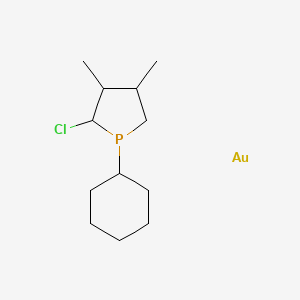 2-Chloro-1-cyclohexyl-3,4-dimethylphospholane;gold