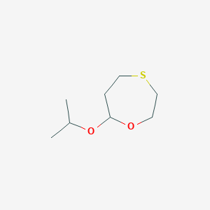 molecular formula C8H16O2S B14282786 7-[(Propan-2-yl)oxy]-1,4-oxathiepane CAS No. 138969-81-0