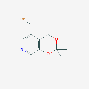 molecular formula C11H14BrNO2 B14282808 4H-1,3-Dioxino[4,5-c]pyridine, 5-(bromomethyl)-2,2,8-trimethyl- CAS No. 162610-76-6