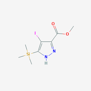 molecular formula C8H13IN2O2Si B14282810 Methyl 4-iodo-5-(trimethylsilyl)-1H-pyrazole-3-carboxylate CAS No. 141856-40-8