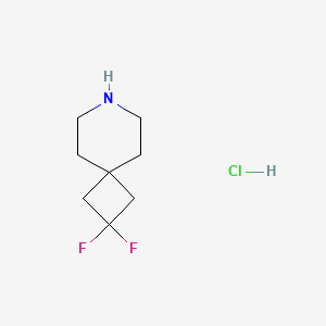 molecular formula C8H14ClF2N B1428284 2,2-二氟-7-氮杂螺[3.5]壬烷盐酸盐 CAS No. 1523618-02-1