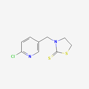 molecular formula C9H9ClN2S2 B14282849 3-[(6-Chloropyridin-3-yl)methyl]-1,3-thiazolidine-2-thione CAS No. 120868-64-6