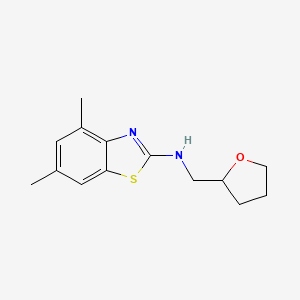 B1428290 4,6-dimethyl-N-(tetrahydrofuran-2-ylmethyl)-1,3-benzothiazol-2-amine CAS No. 1350989-21-7