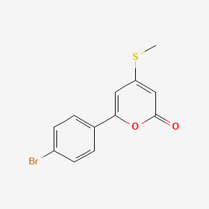 molecular formula C12H9BrO2S B14282905 6-(4-Bromophenyl)-4-(methylsulfanyl)-2H-pyran-2-one CAS No. 127427-35-4