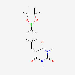 molecular formula C19H25BN2O5 B1428297 1,3-二甲基-5-[4-(4,4,5,5-四甲基-[1,3,2]二氧杂硼环-2-基)-苄基]-嘧啶-2,4,6-三酮 CAS No. 2027543-00-4