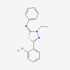 6-[(5Z)-4-Ethyl-5-(phenylimino)-1,3,4-thiadiazolidin-2-ylidene]cyclohexa-2,4-dien-1-one