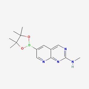 molecular formula C14H19BN4O2 B1428306 N-甲基-6-(4,4,5,5-四甲基-1,3,2-二氧杂硼环-2-基)吡啶并[2,3-d]嘧啶-2-胺 CAS No. 882670-91-9