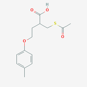 molecular formula C14H18O4S B14283065 2-[(Acetylsulfanyl)methyl]-4-(4-methylphenoxy)butanoic acid CAS No. 124947-23-5