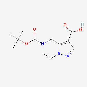 molecular formula C12H17N3O4 B1428307 5-(叔丁氧羰基)-4,5,6,7-四氢吡唑并[1,5-a]哒嗪-3-甲酸 CAS No. 1280214-48-3