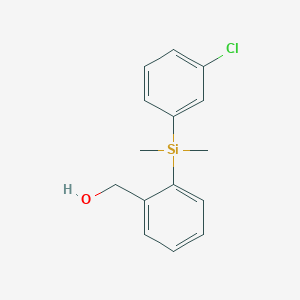 molecular formula C15H17ClOSi B1428310 {2-[(3-Chloro-phenyl)-dimethyl-silanyl]-phenyl}-methanol CAS No. 1244855-78-4