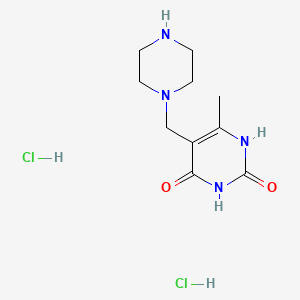 molecular formula C10H18Cl2N4O2 B1428311 6-methyl-5-(piperazin-1-ylmethyl)pyrimidine-2,4(1H,3H)-dione dihydrochloride CAS No. 1351620-52-4