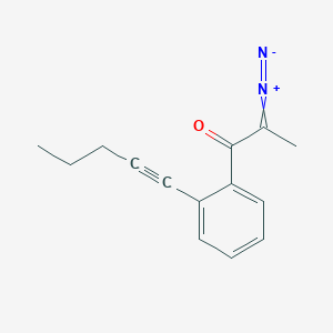 molecular formula C14H14N2O B14283138 2-Diazonio-1-[2-(pent-1-yn-1-yl)phenyl]prop-1-en-1-olate CAS No. 138308-56-2