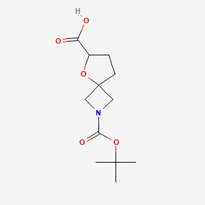 molecular formula C12H19NO5 B1428320 2-(tert-Butoxycarbonyl)-5-oxa-2-azaspiro[3.4]octane-6-carboxylic acid CAS No. 1251006-00-4