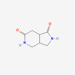 molecular formula C7H10N2O2 B14283232 3,3a,4,5,7,7a-hexahydro-2H-pyrrolo[3,4-c]pyridine-1,6-dione CAS No. 132659-49-5