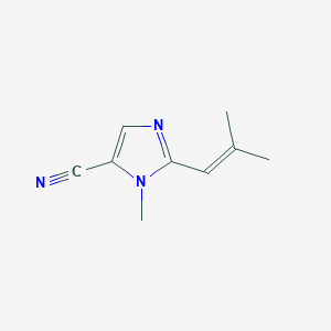 molecular formula C9H11N3 B14283278 1-Methyl-2-(2-methyl-1-propenyl)-1H-imidazole-5-carbonitrile CAS No. 121802-99-1