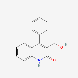 molecular formula C16H13NO2 B14283286 2(1H)-Quinolinone, 3-(hydroxymethyl)-4-phenyl- CAS No. 138712-65-9