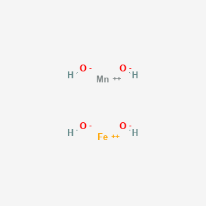 molecular formula FeH4MnO4 B14283308 Iron(2+) manganese(2+) hydroxide (1/1/4) CAS No. 126971-08-2