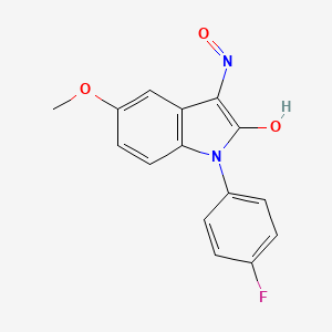 molecular formula C15H11FN2O3 B14283339 1-(4-Fluorophenyl)-3-(hydroxyimino)-5-methoxy-1,3-dihydro-2H-indol-2-one CAS No. 154058-77-2