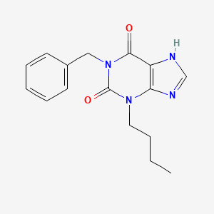 molecular formula C16H18N4O2 B14283345 3-Butyl-1-(phenylmethyl)-3,7-dihydro-1H-purine-2,6-dione CAS No. 161419-61-0