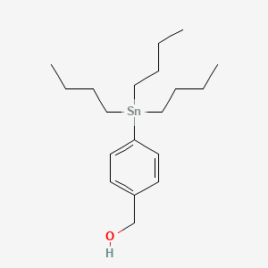 molecular formula C19H34OSn B14283366 Benzenemethanol, 4-(tributylstannyl)- CAS No. 129507-00-2