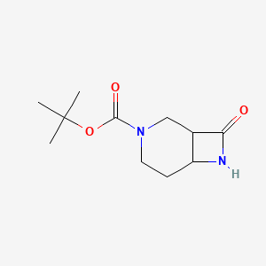 molecular formula C11H18N2O3 B1428337 叔丁基-8-氧代-3,7-二氮杂双环[4.2.0]辛烷-3-羧酸酯 CAS No. 1251005-47-6