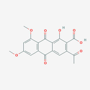 molecular formula C19H14O8 B14283371 3-Acetyl-1-hydroxy-6,8-dimethoxy-9,10-dioxo-9,10-dihydroanthracene-2-carboxylic acid CAS No. 128502-98-7