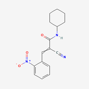 molecular formula C16H17N3O3 B14283386 2-Propenamide, 2-cyano-N-cyclohexyl-3-(2-nitrophenyl)- CAS No. 121217-55-8