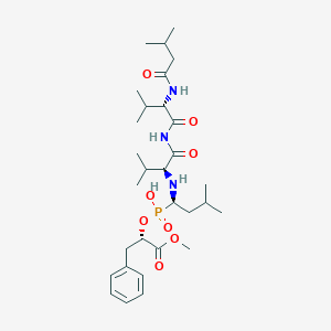 B142834 Isovaleryl-valyl-valyl-leucine phosphinate-3-phenyllactic acid methyl ester CAS No. 128923-36-4