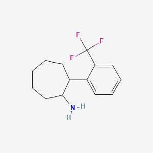 molecular formula C14H18F3N B1428346 2-[2-(Trifluoromethyl)phenyl]cycloheptan-1-amine CAS No. 1426654-41-2