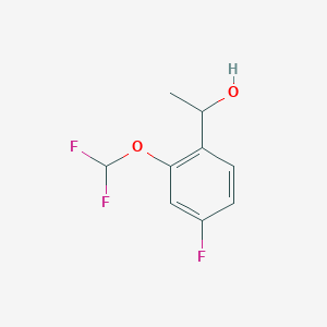 molecular formula C9H9F3O2 B1428356 1-[2-(Difluoromethoxy)-4-fluorophenyl]ethan-1-ol CAS No. 1341974-99-9