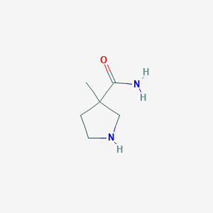 molecular formula C6H12N2O B1428357 3-Methylpyrrolidine-3-carboxamide CAS No. 1341559-46-3