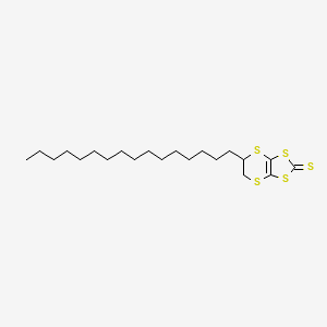 molecular formula C21H36S5 B14283675 1,3-Dithiolo[4,5-b][1,4]dithiin-2-thione, 5-hexadecyl-5,6-dihydro- CAS No. 123405-67-4