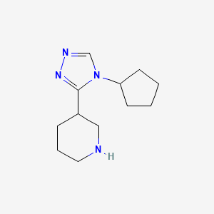 molecular formula C12H20N4 B1428376 3-(4-环戊基-4H-1,2,4-三唑-3-基)哌啶 CAS No. 1249921-34-3