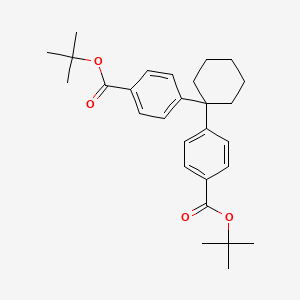 molecular formula C28H36O4 B14283835 Tert-butyl 4-[1-[4-[(2-methylpropan-2-yl)oxycarbonyl]phenyl]cyclohexyl]benzoate CAS No. 138329-39-2