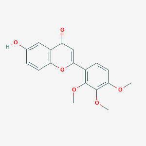 molecular formula C18H16O6 B14283891 4H-1-benzopyran-4-one, 6-hydroxy-2-(2,3,4-trimethoxyphenyl)- CAS No. 144707-14-2